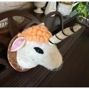 Vintage Unicorn felt Head Wall Mount Decor karma living whimsical nursery art
